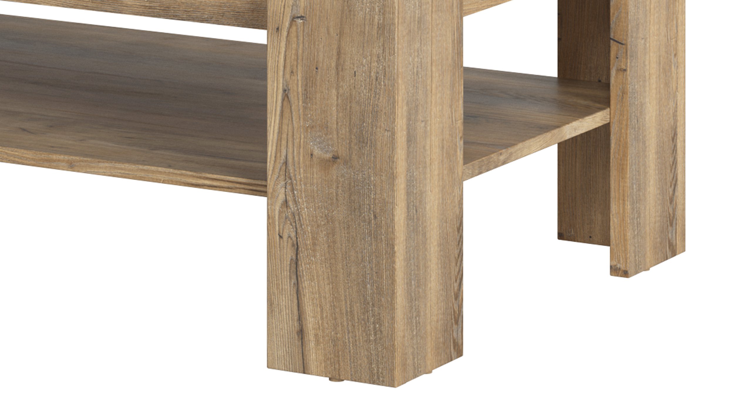 Couchtisch Kastanie Breslau 110 x 67 cm 2 Ablagen - RAPALLO