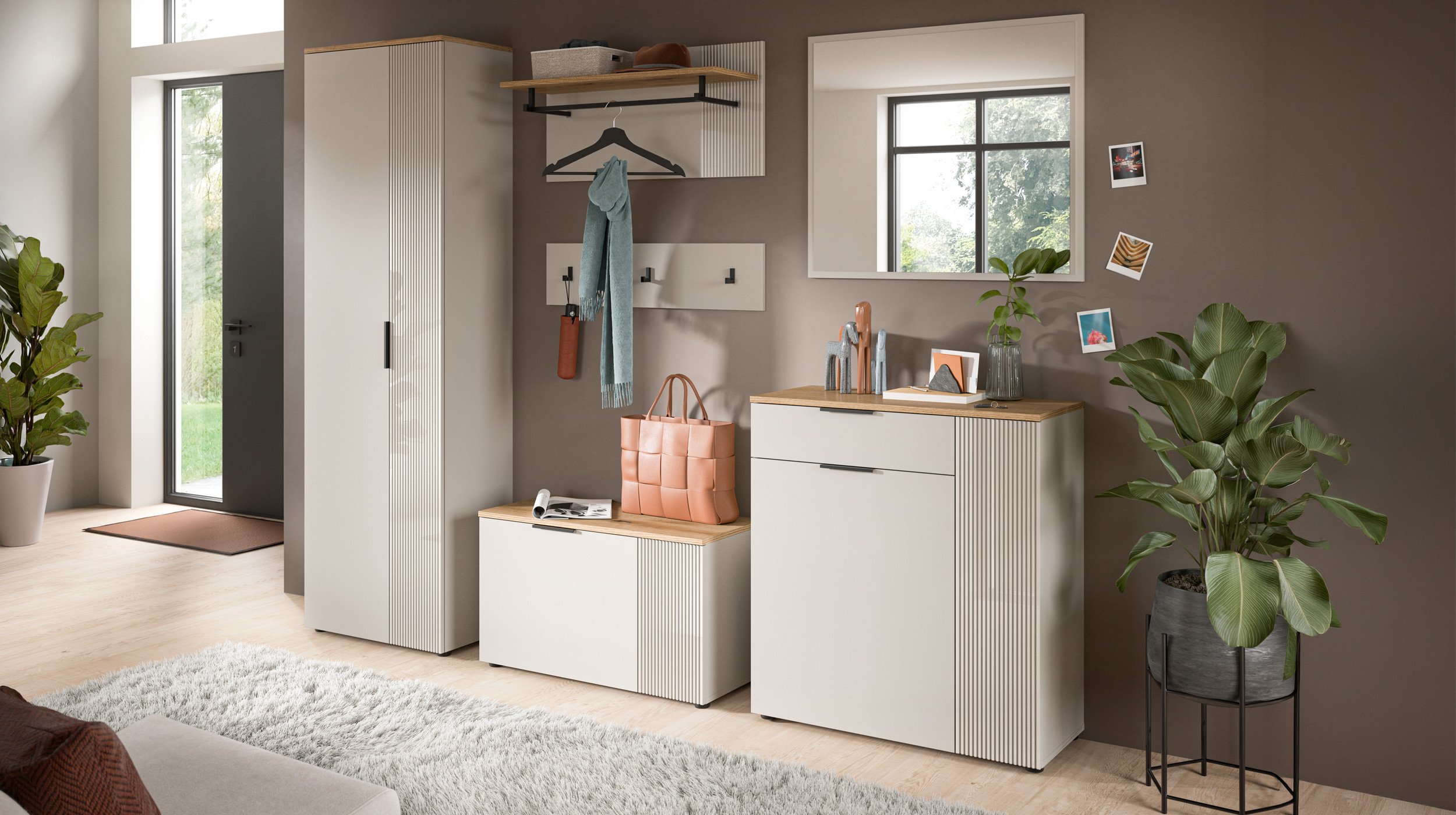 Wandspiegel beige 80 x 70 cm - SLIDE