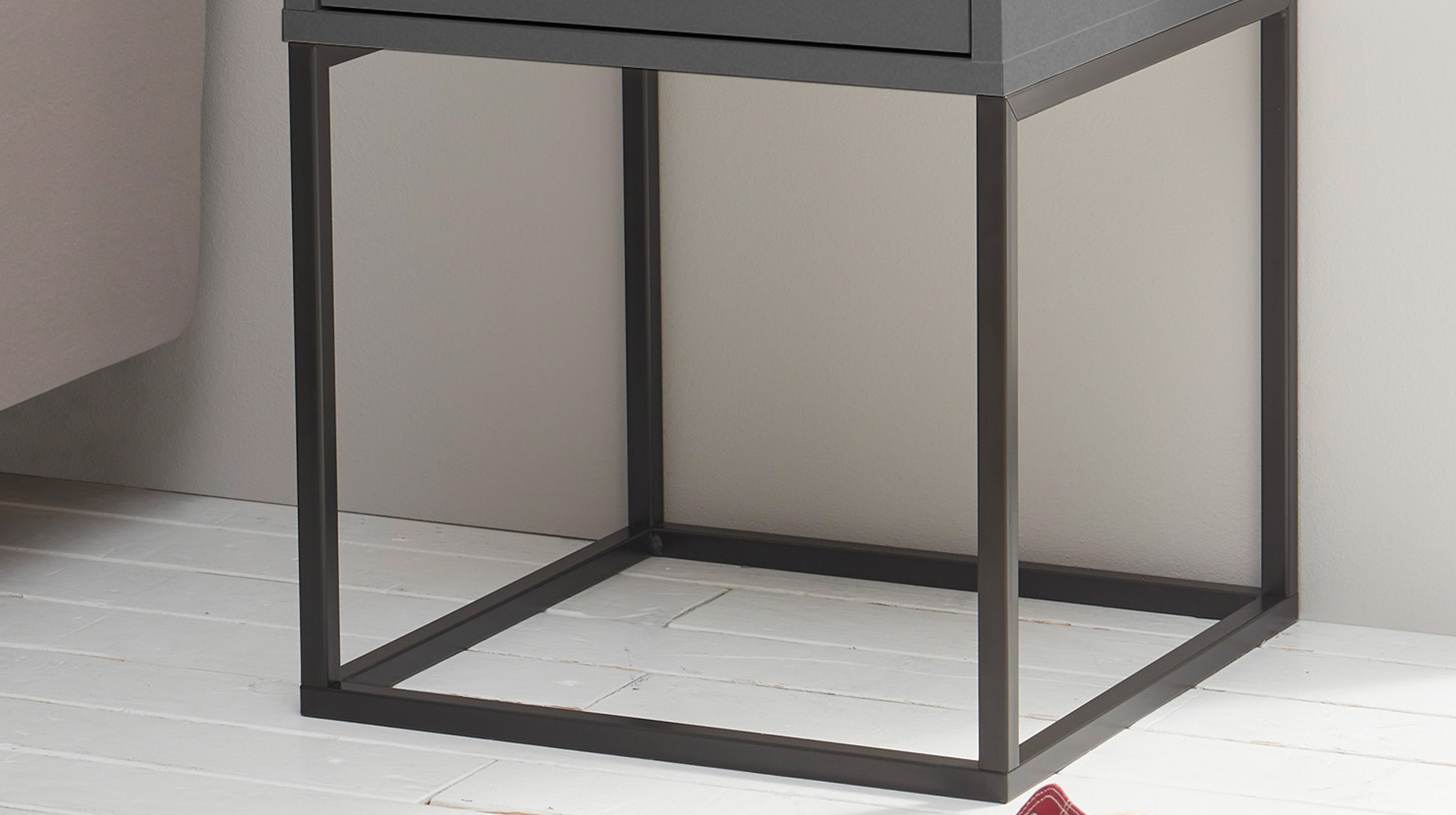 Nachttisch mit Schubladen graphit 40 x 39 cm - SUNA