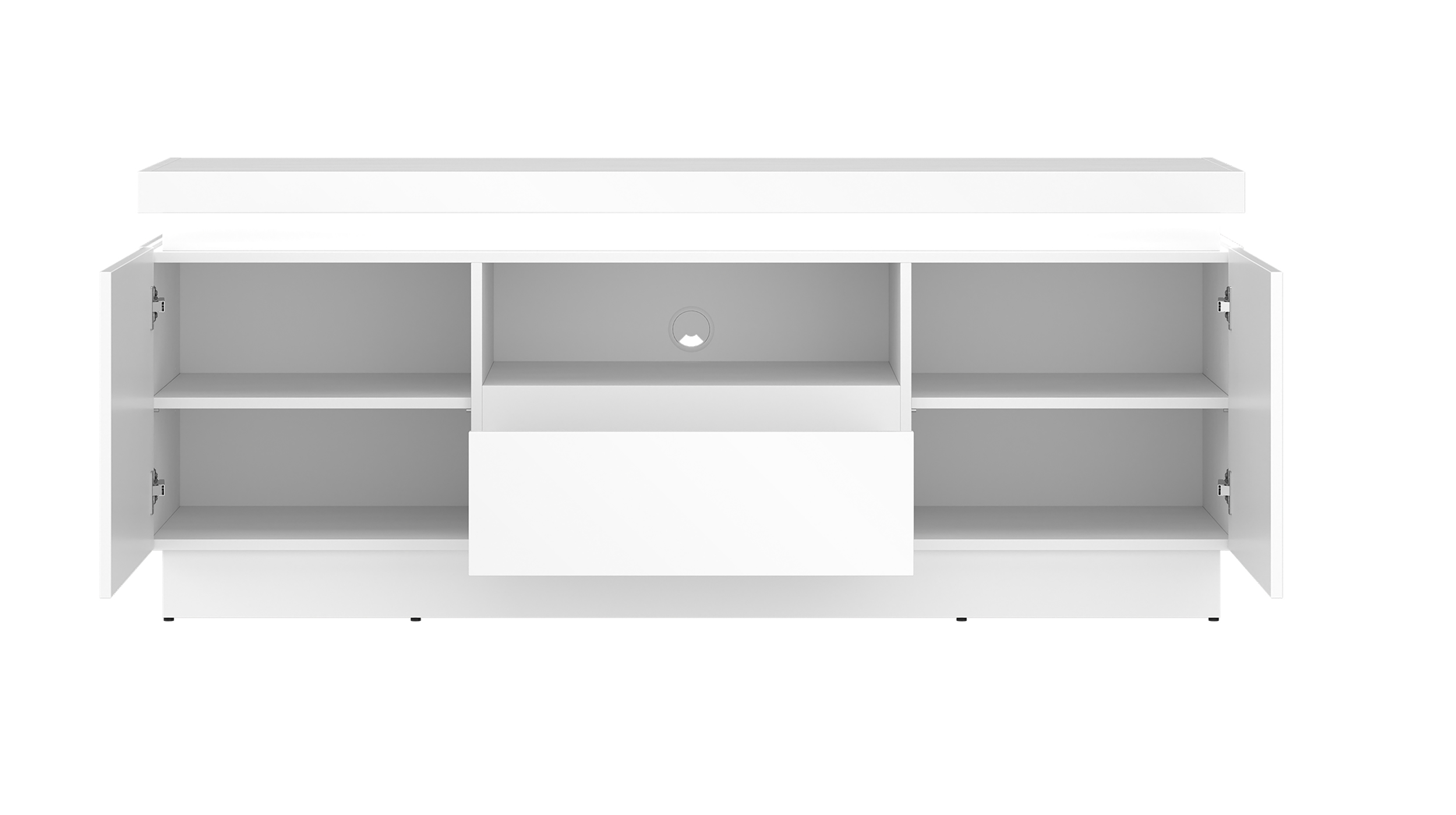TV - Lowboard mit Beleuchtung weiß Hochglanz 160 cm - LYON