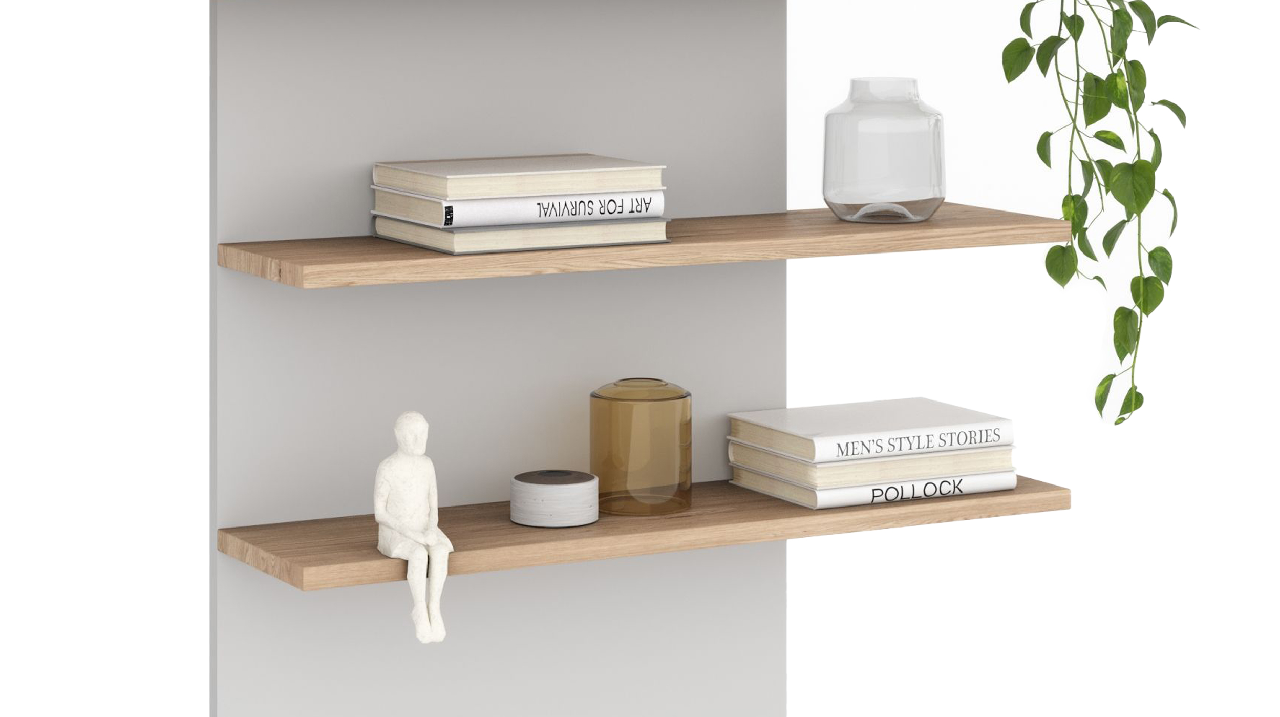 Wandboard weiß - Eiche - 120 cm - KAI