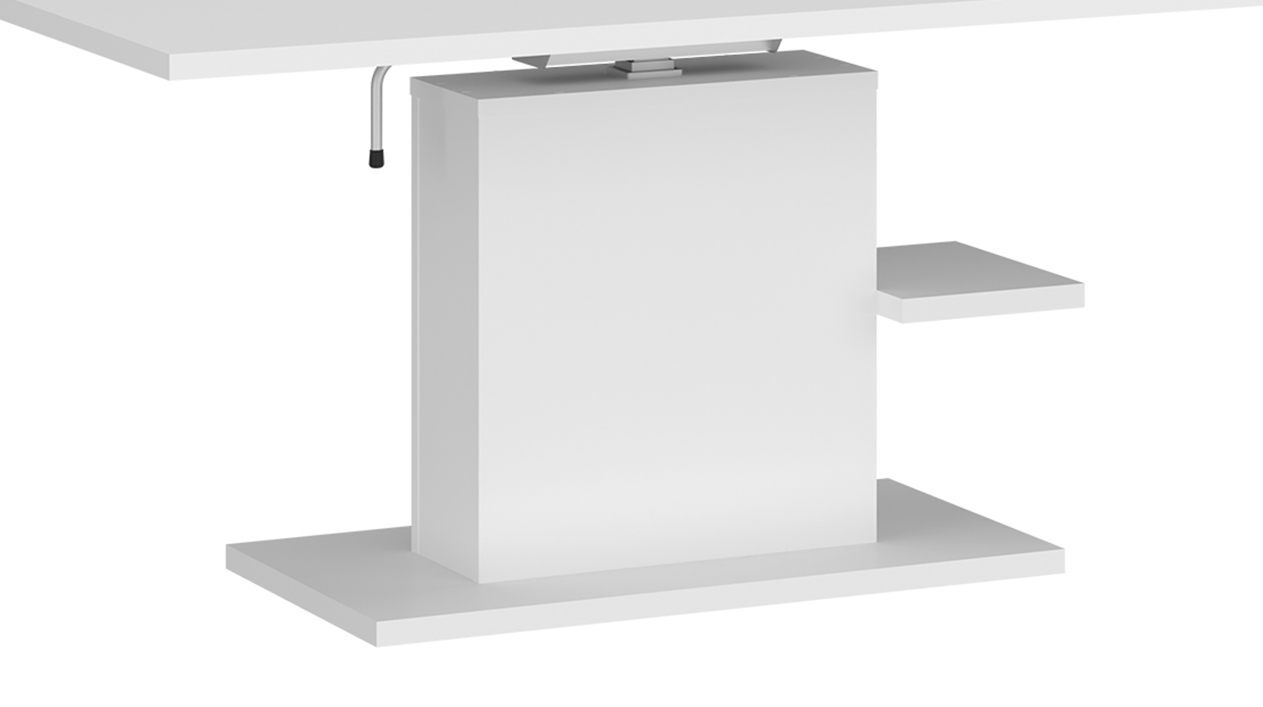 Couchtisch höhenverstellbar weiß 118 cm - CORTADO