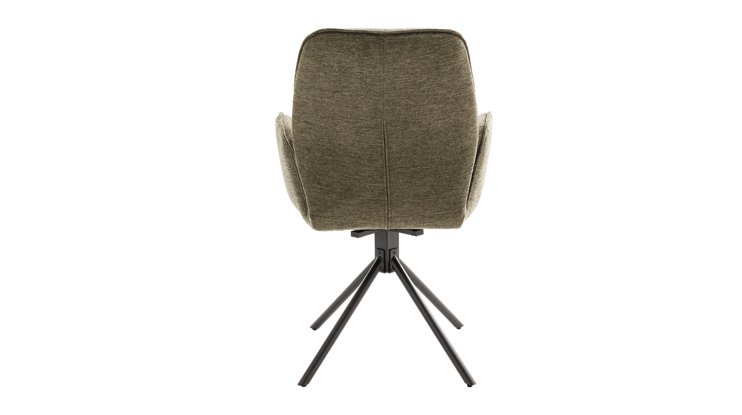 Armlehnstuhl olive Drehstuhl Stoffbezug Chenille Optik - GREYTON