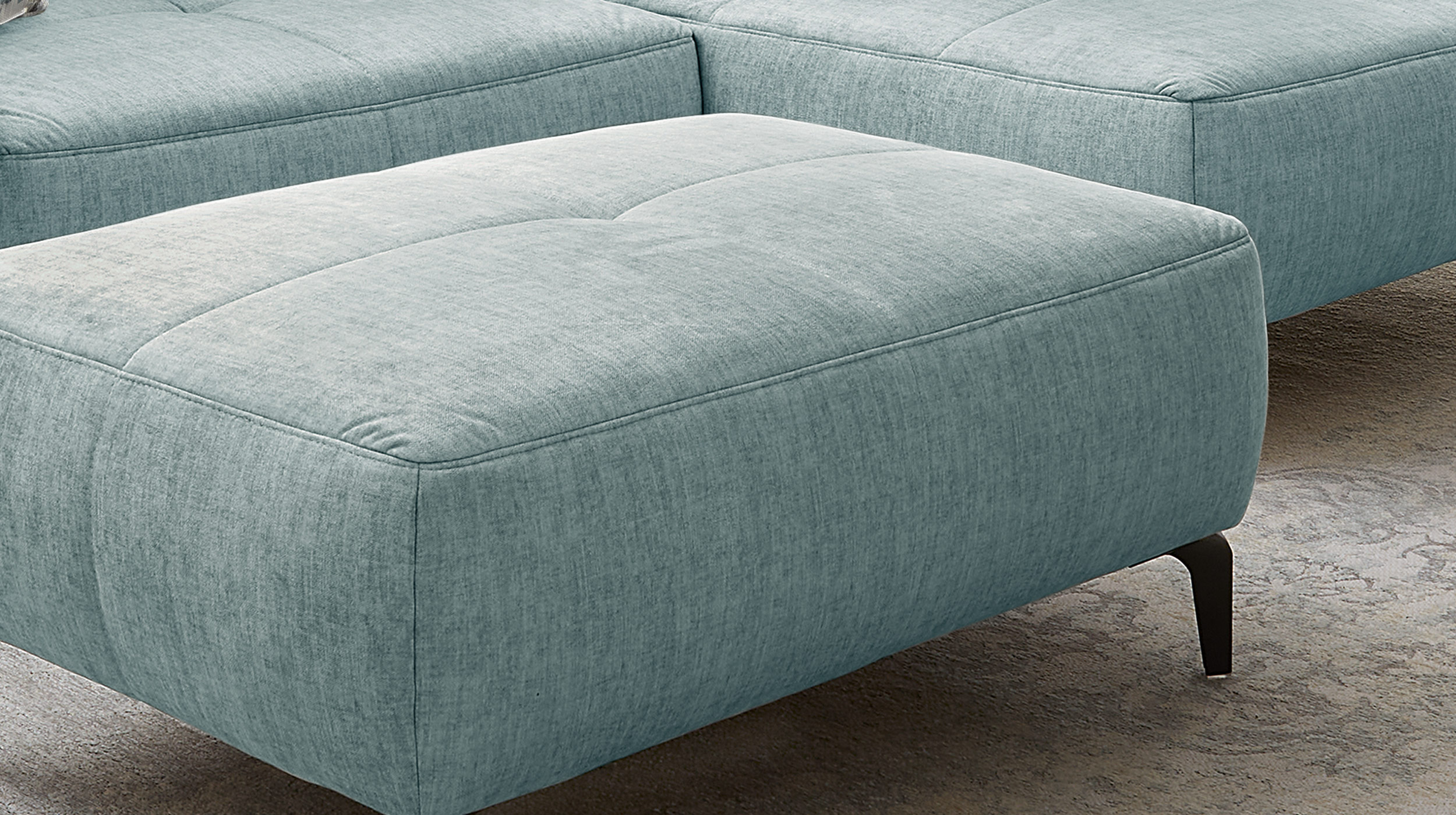 Hocker Sitzhocker 79 x 111 cm blau Veloursbezug - SALO