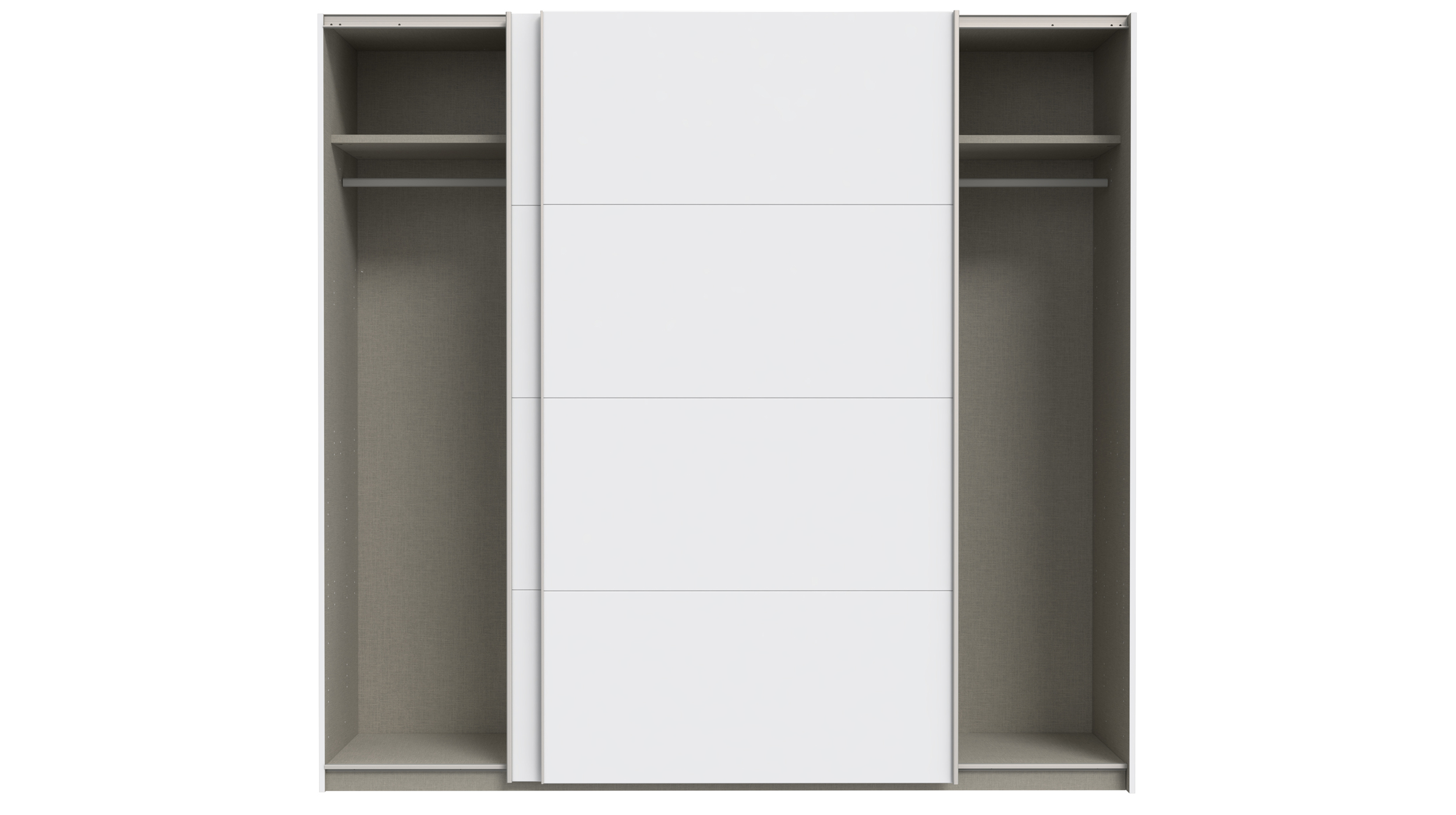 Schwebetürenschrank weiß 220 cm 2-türig - SCHACH MATT