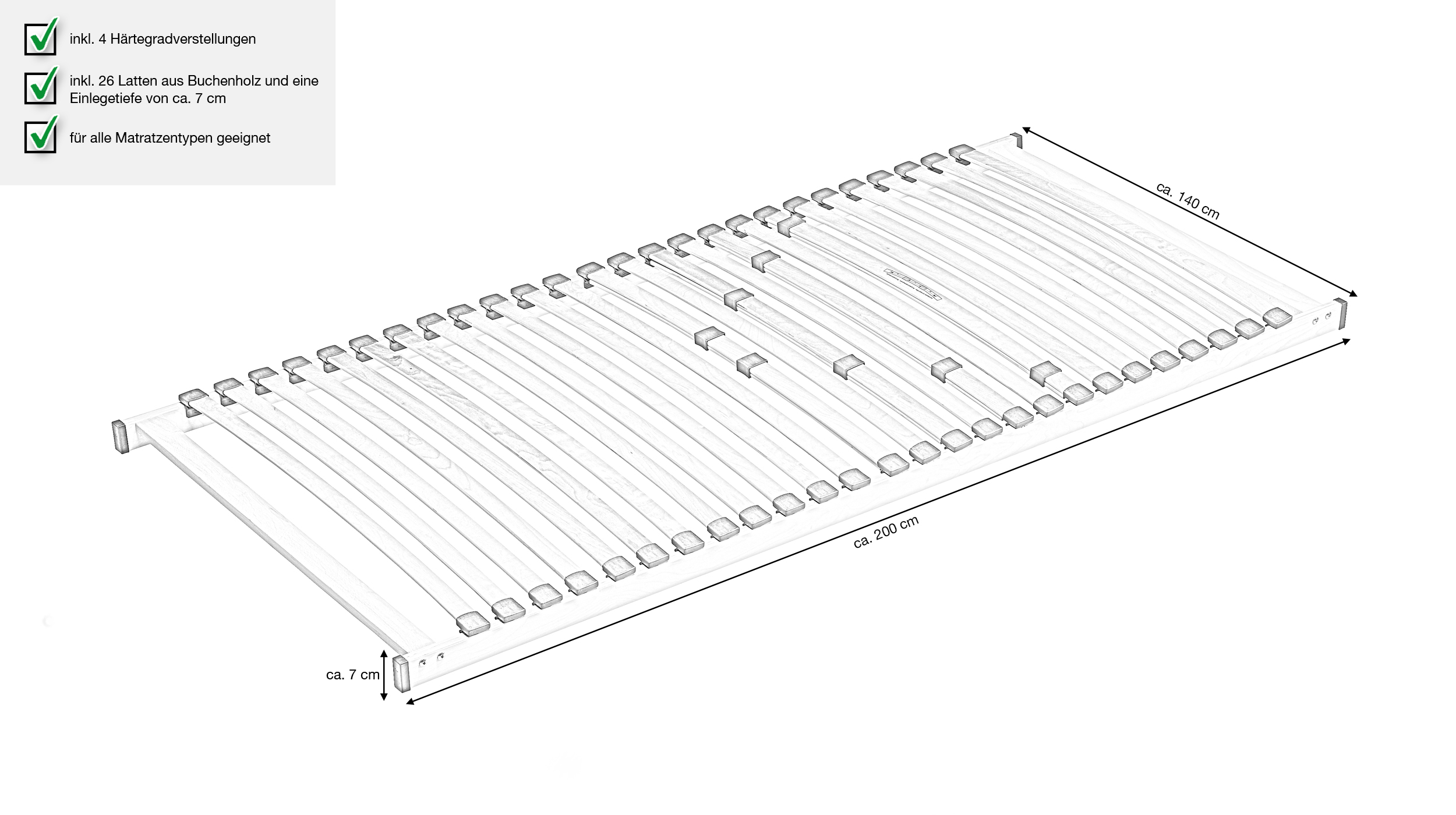 Lattenrost 140 x 200 cm NV - RUBIN