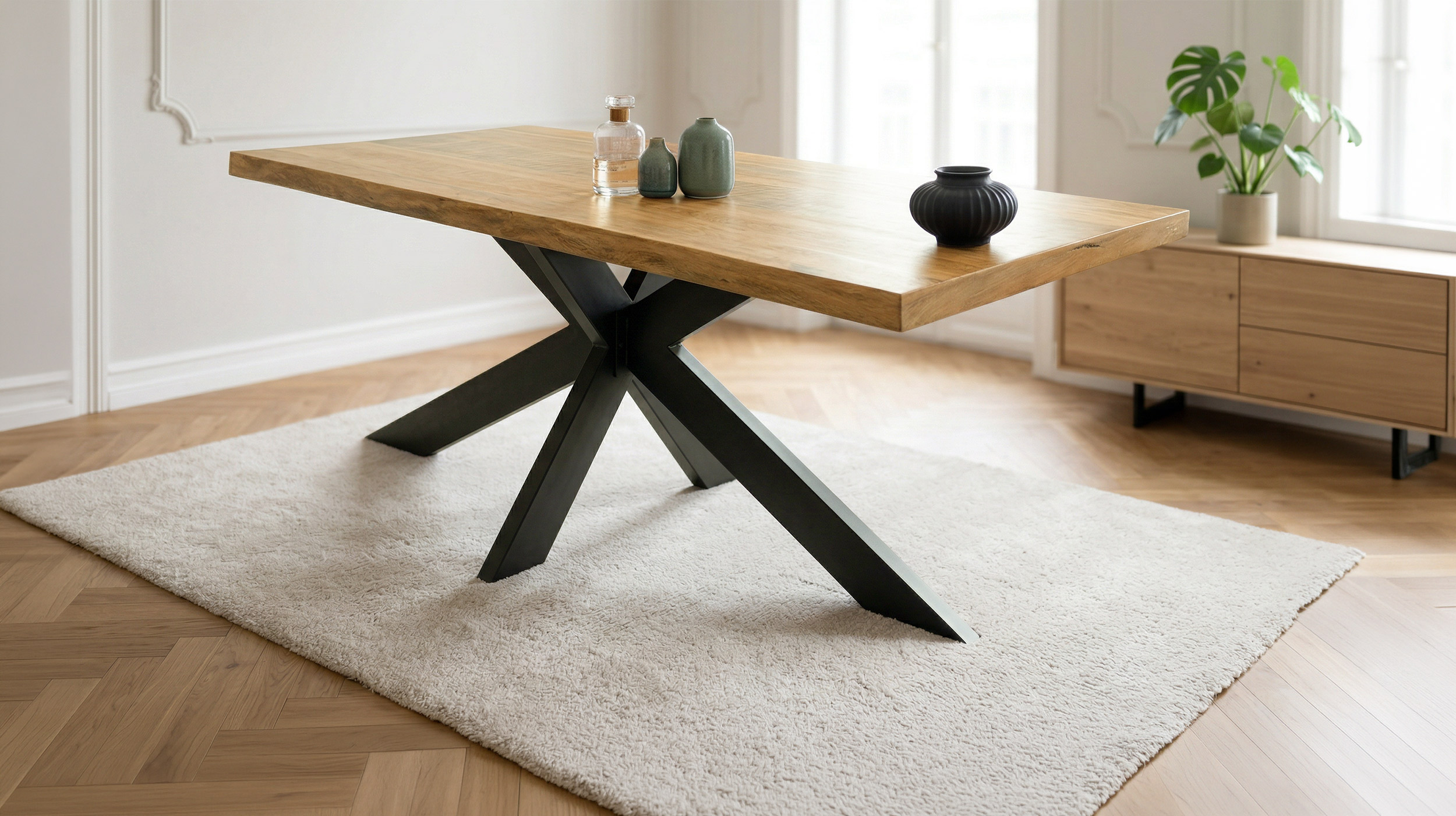 Esstisch 200 x 100 Mango massiv lackiert gebeizt - TIMKA