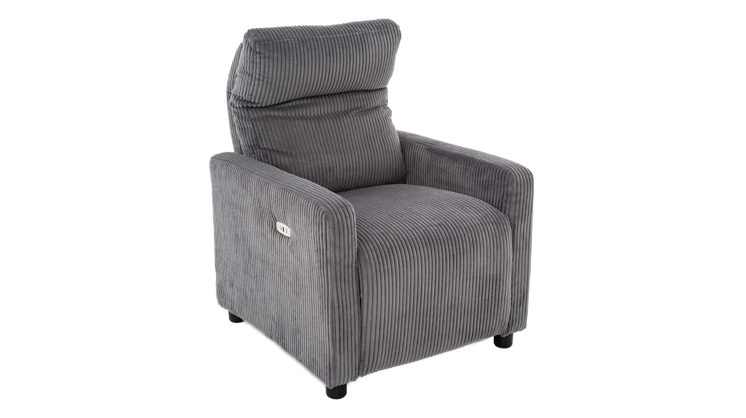 Fernsehsessel Cord grau mit Relaxfunktion - LIVANO