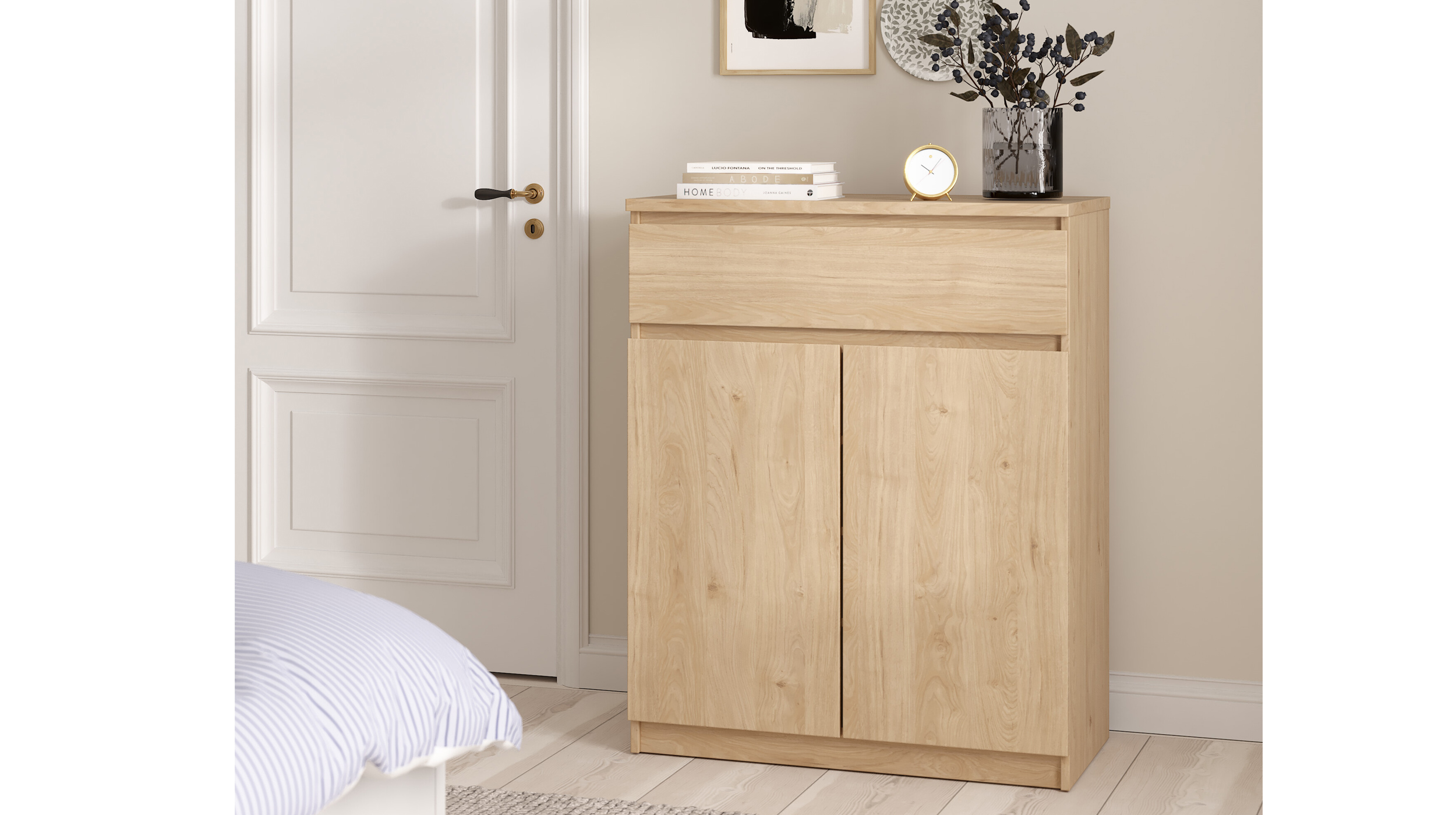 Kommode mit 1 Schublade Jackson Hickory 80 cm - NAIA