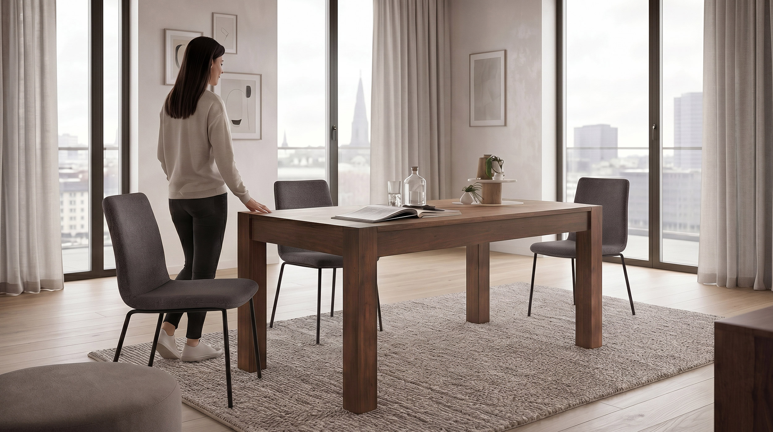 Esstisch Massivholztisch Mango gebeizt 180 x 90 cm - MANGALA