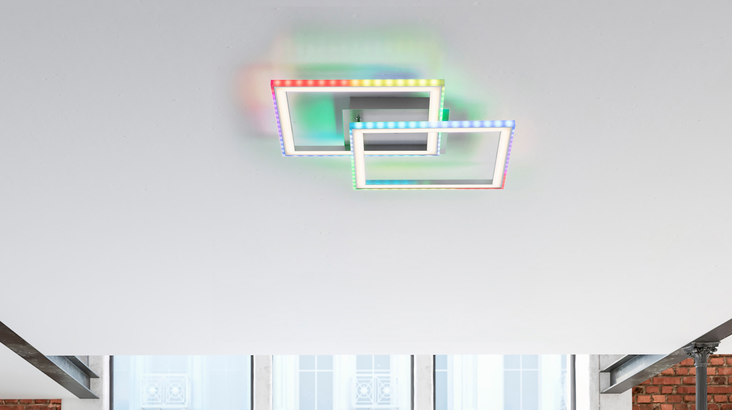 Deckenleuchte LED stahlfarben 45 cm mit RGB-Farbwechsel - FELIX