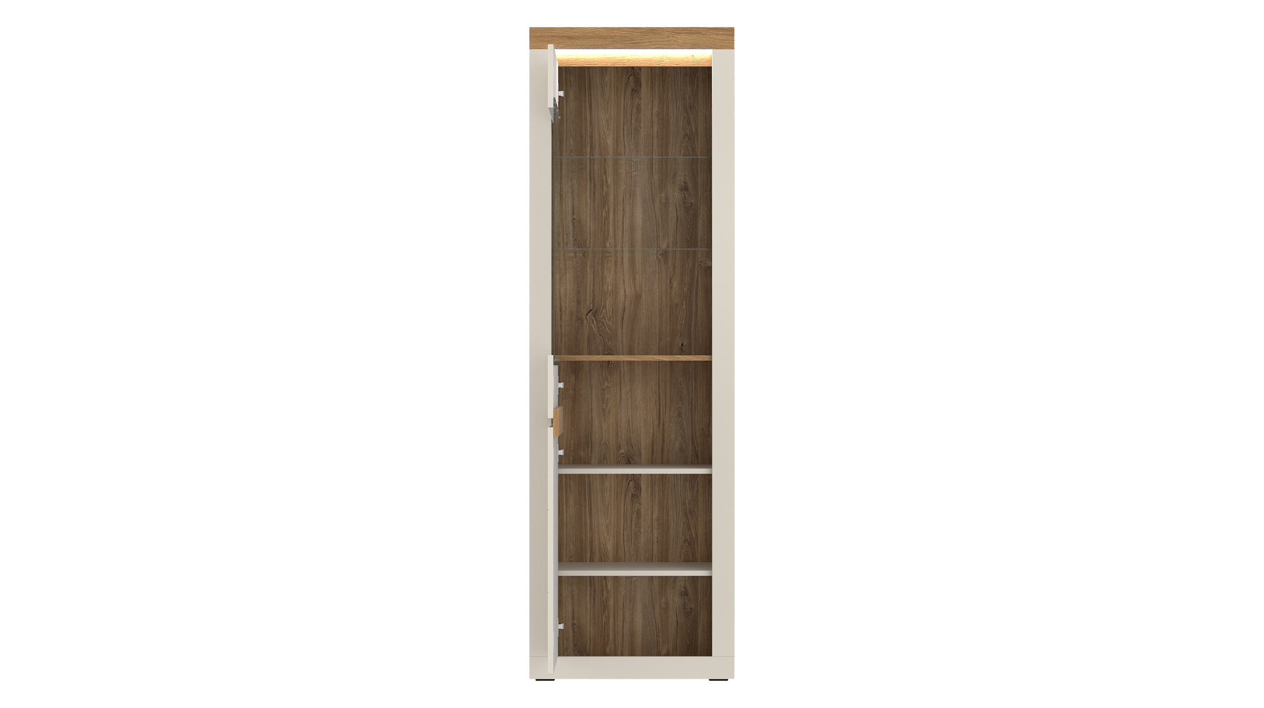 Vitrine mit Beleuchtung Eiche beige - Breite 64 cm - NAXXAR