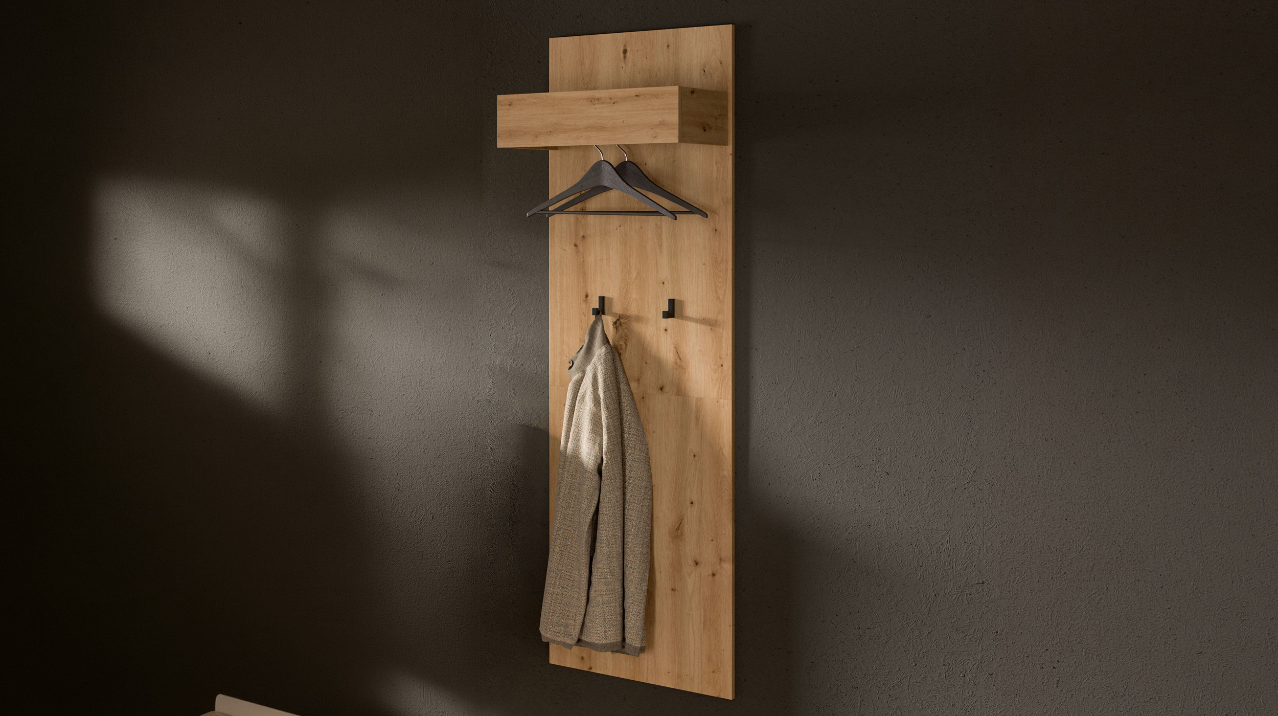 Wandgarderobe Paneele Artisan Eiche 50 cm - DRIVE
