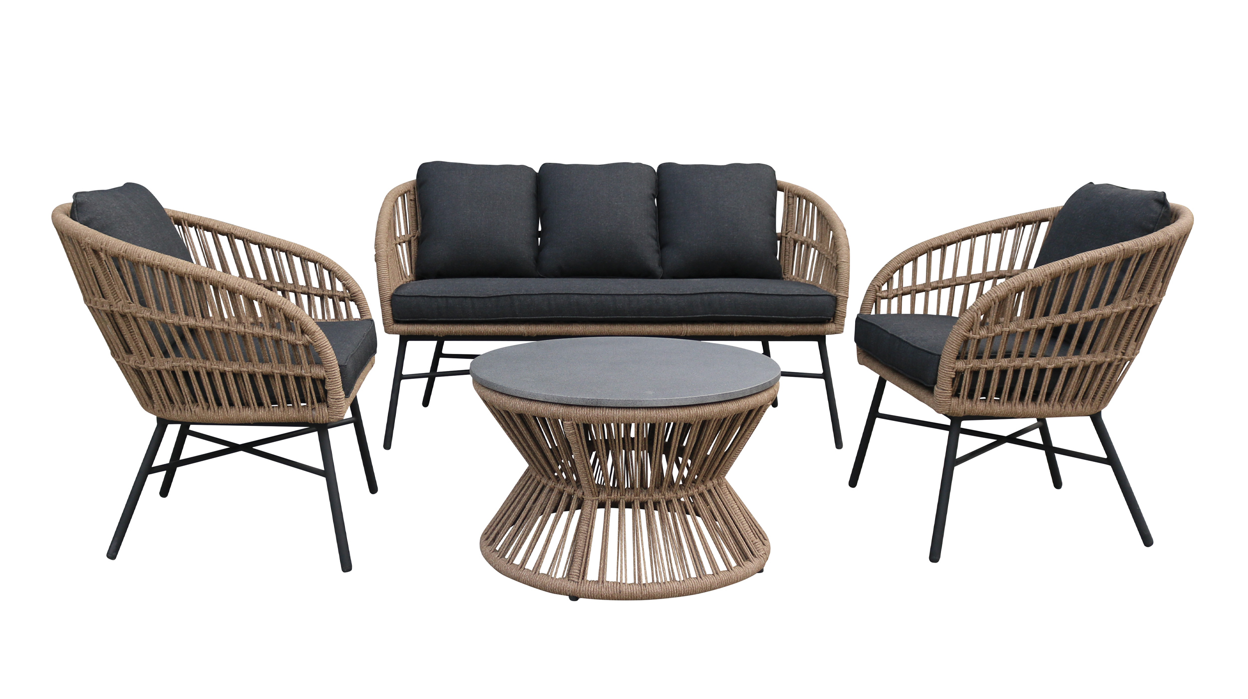 Gartenmöbel Set 4-teilig Tisch 70 x 40 cm - LUNO