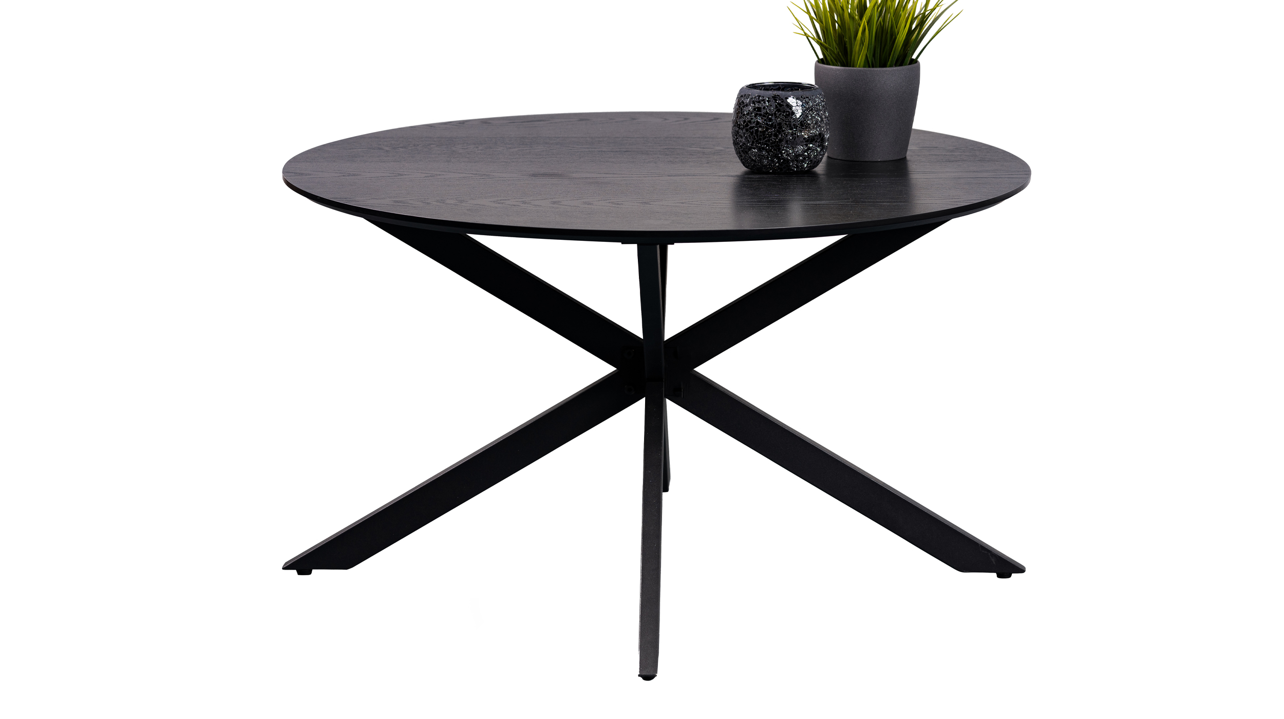 Couchtisch rund Esche schwarz 80 x 80 cm Wohnzimmertisch - PAUL