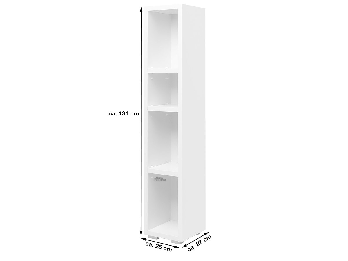 Bücherregal Standregal weiß 25 x 131 cm - IMAGE