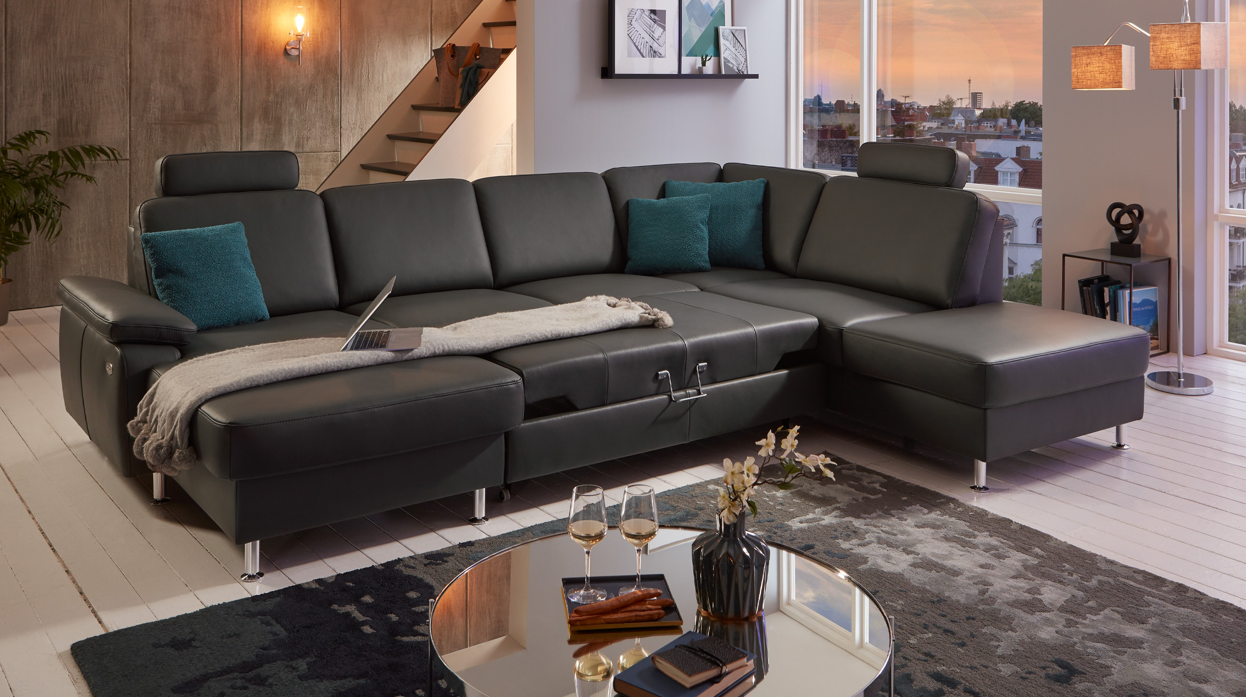 Couchliebe® Wohnlandschaft planbar - anthrazit - Premium Version - MARTINA