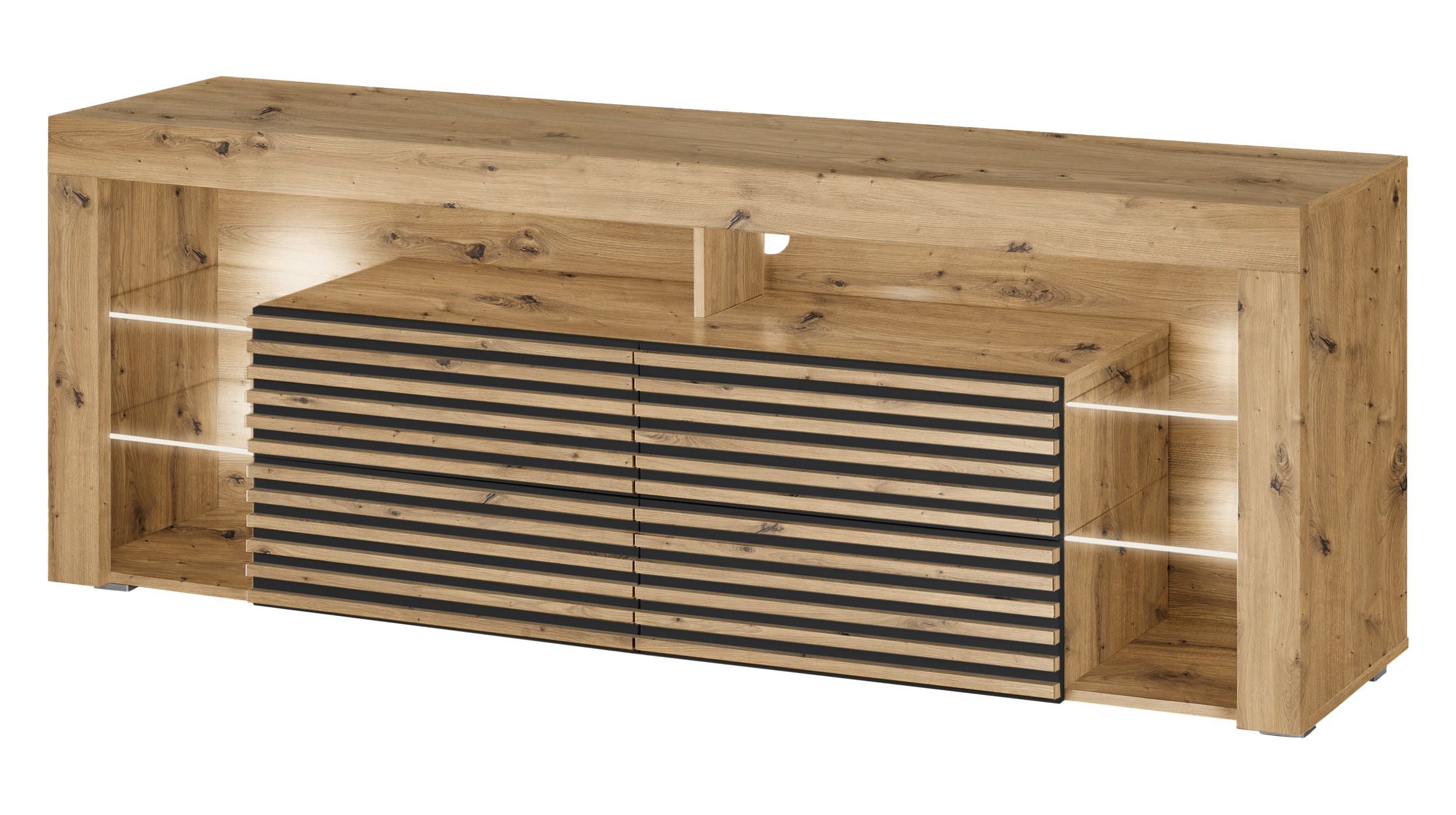 TV-Lowboard mit Beleuchtung Artisan Eiche - 179 cm - GOAL
