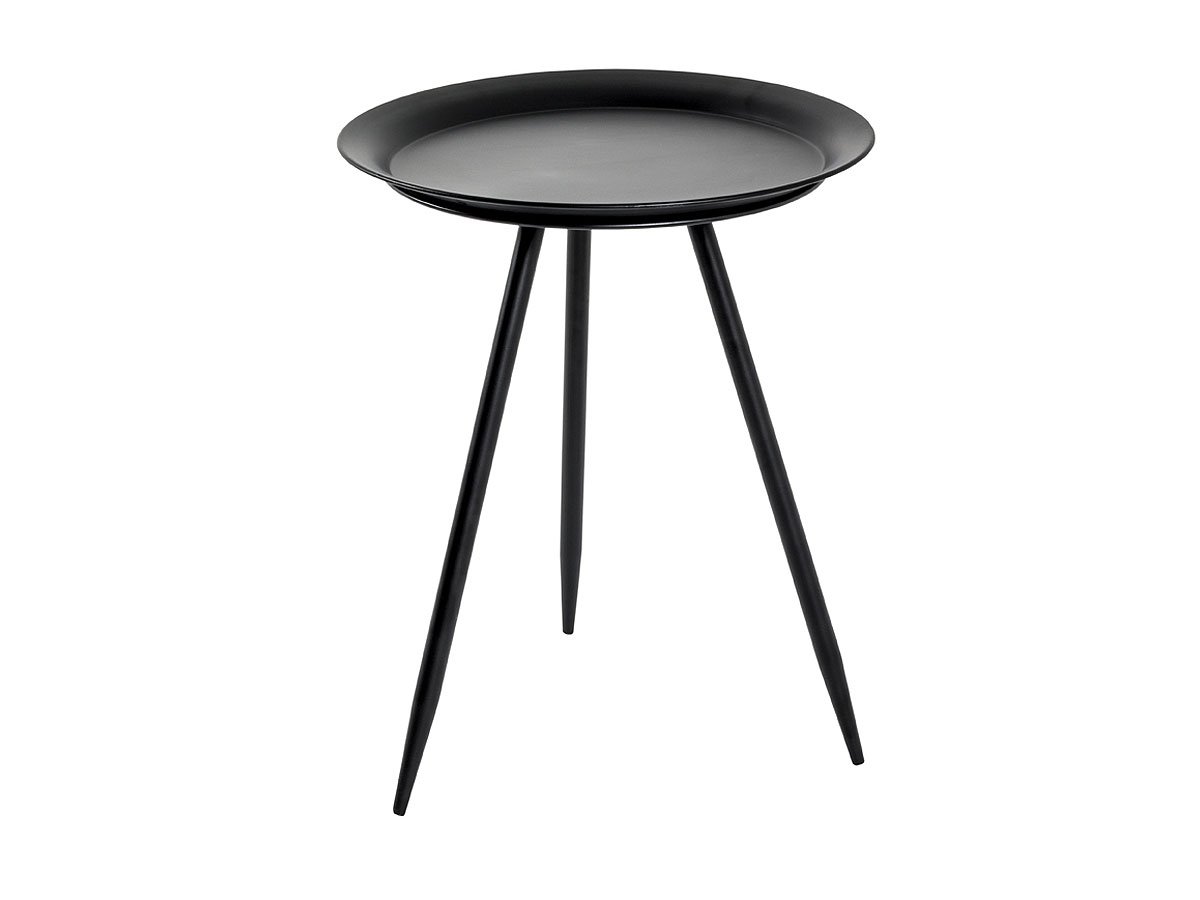Beistelltisch schwarz Metall - rund - 47 x 38 cm - HANS