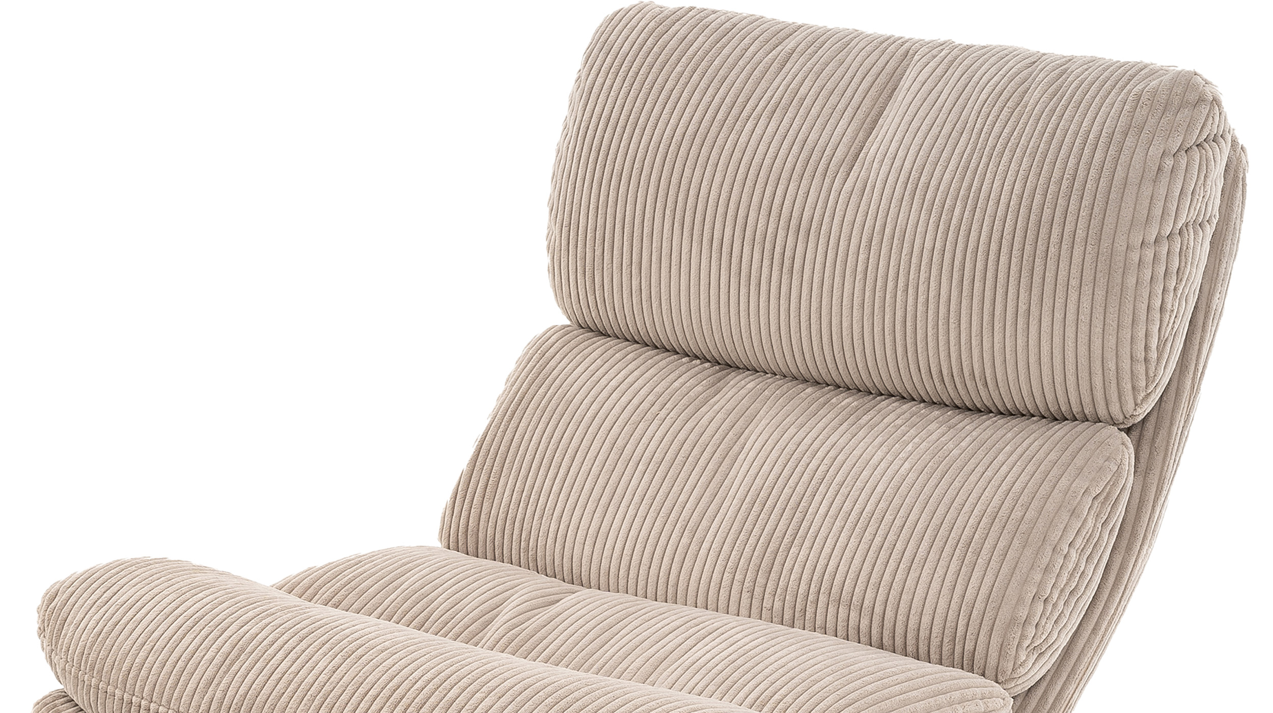 Relaxsessel Cord mit Hocker beige - drehbar - LIORA