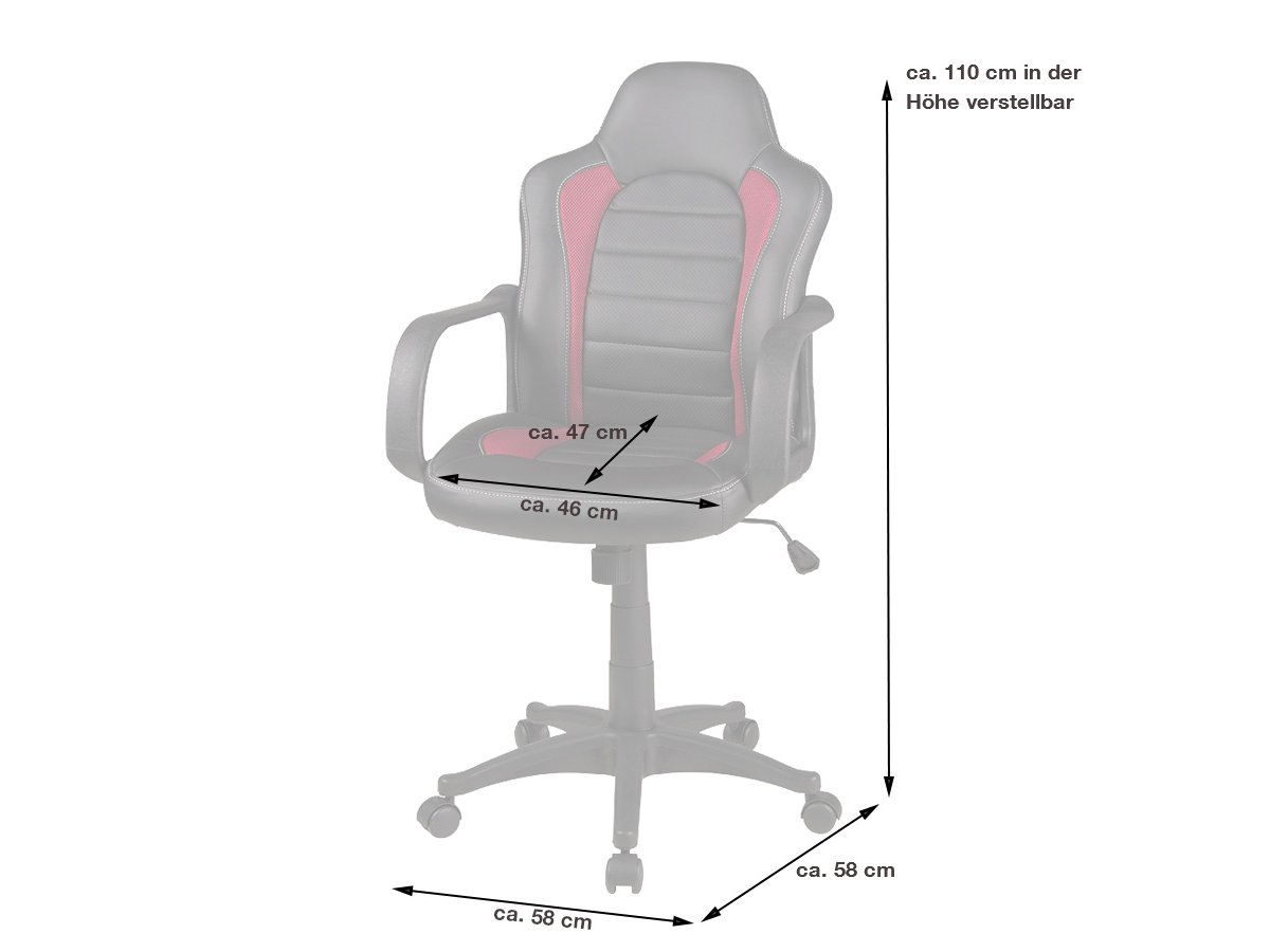 Gaming Stuhl Drehstuhl schwarz - rot - ROBIN