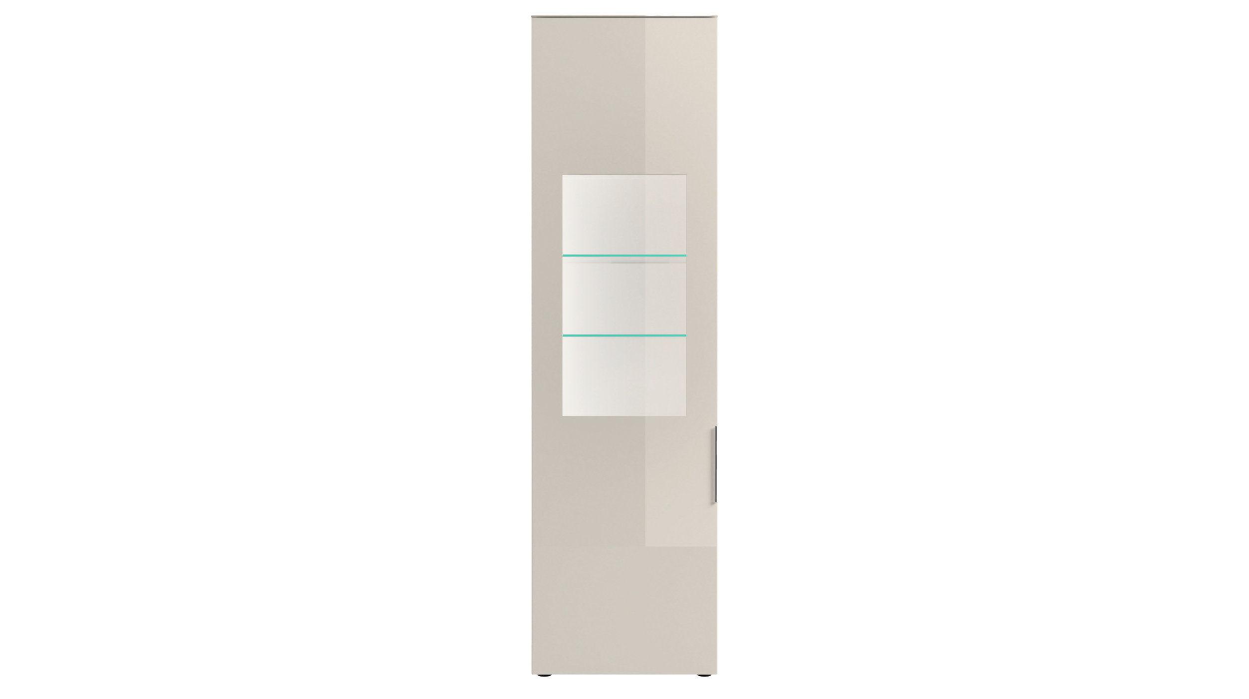 Vitrine mit Beleuchtung kaschmir-beige Glasfront - 64 cm - SANTORIN