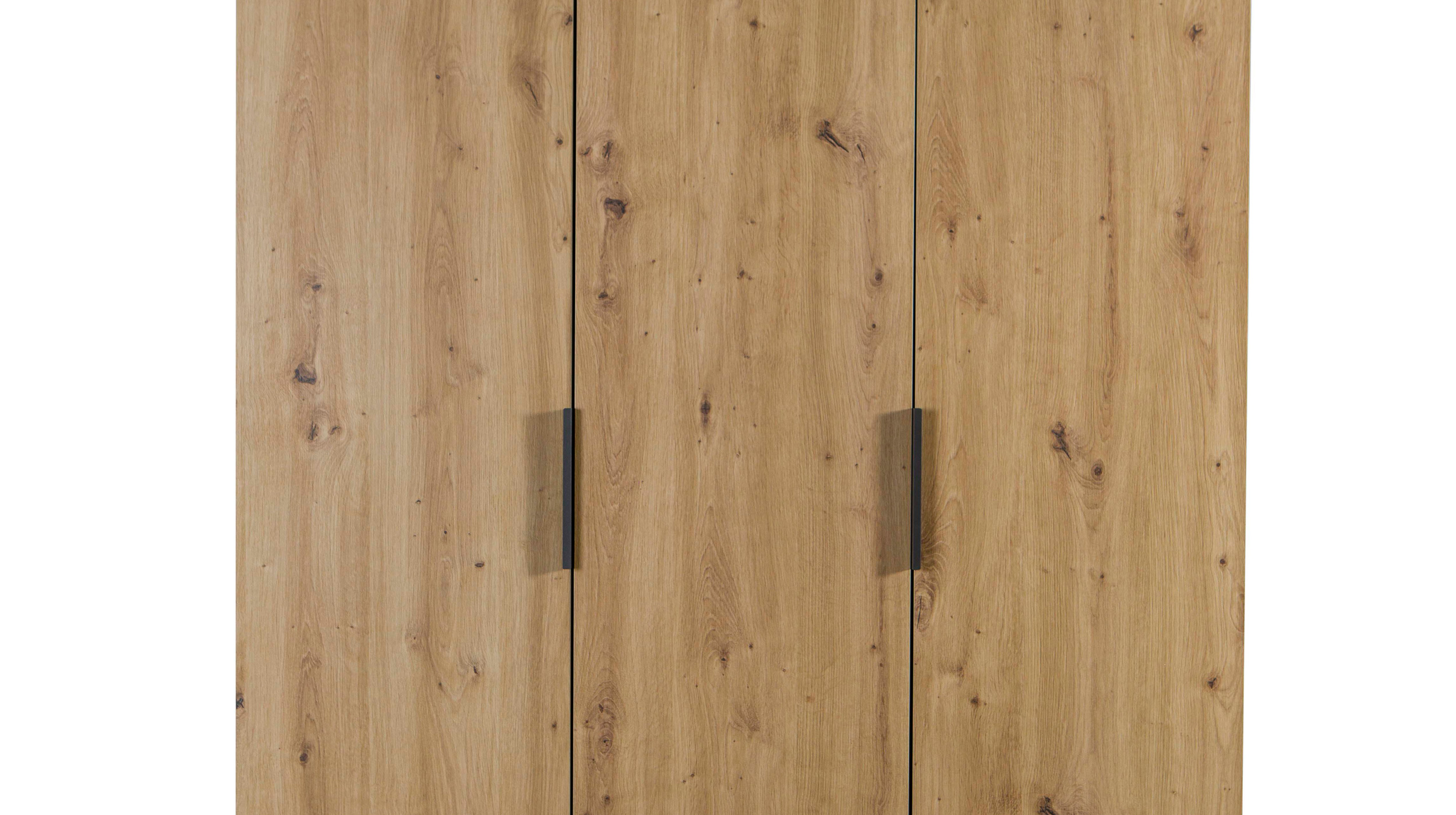 Kleiderschrank mit Schubladen 3-türig Eiche 122 cm - ESPRESSO