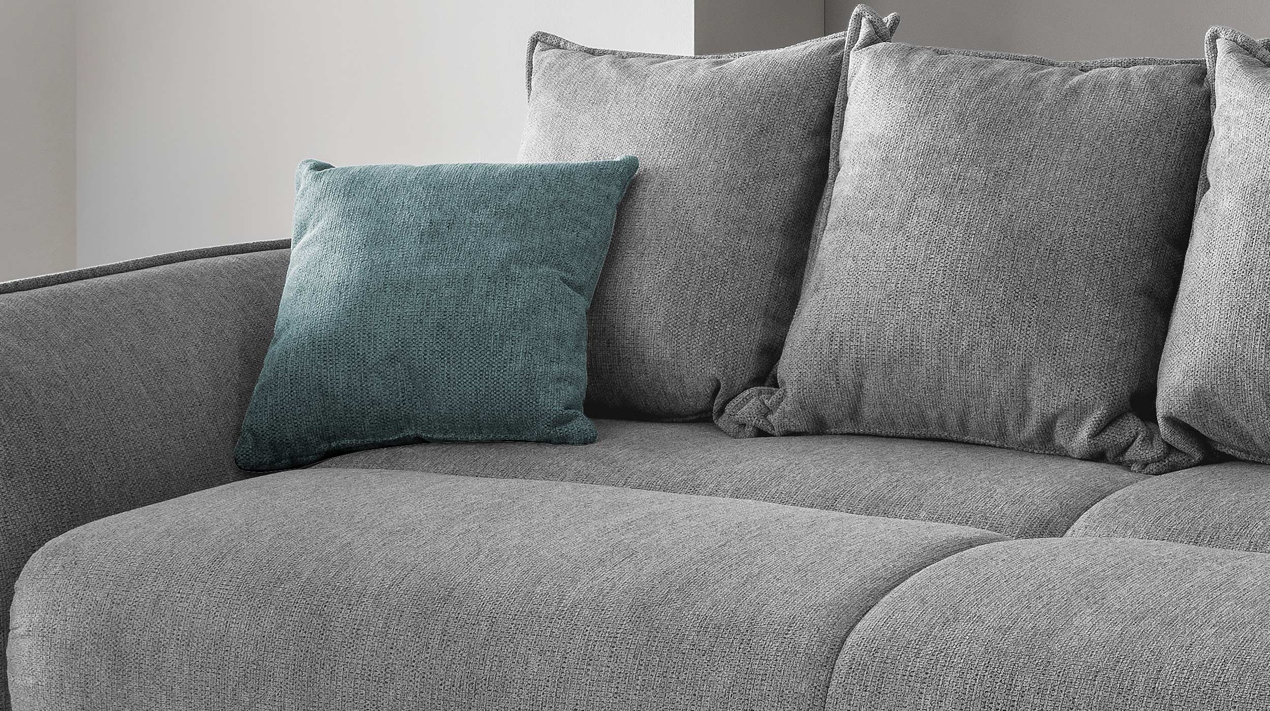 Big Sofa mit Schlaffunktion grau 242 cm - PERA