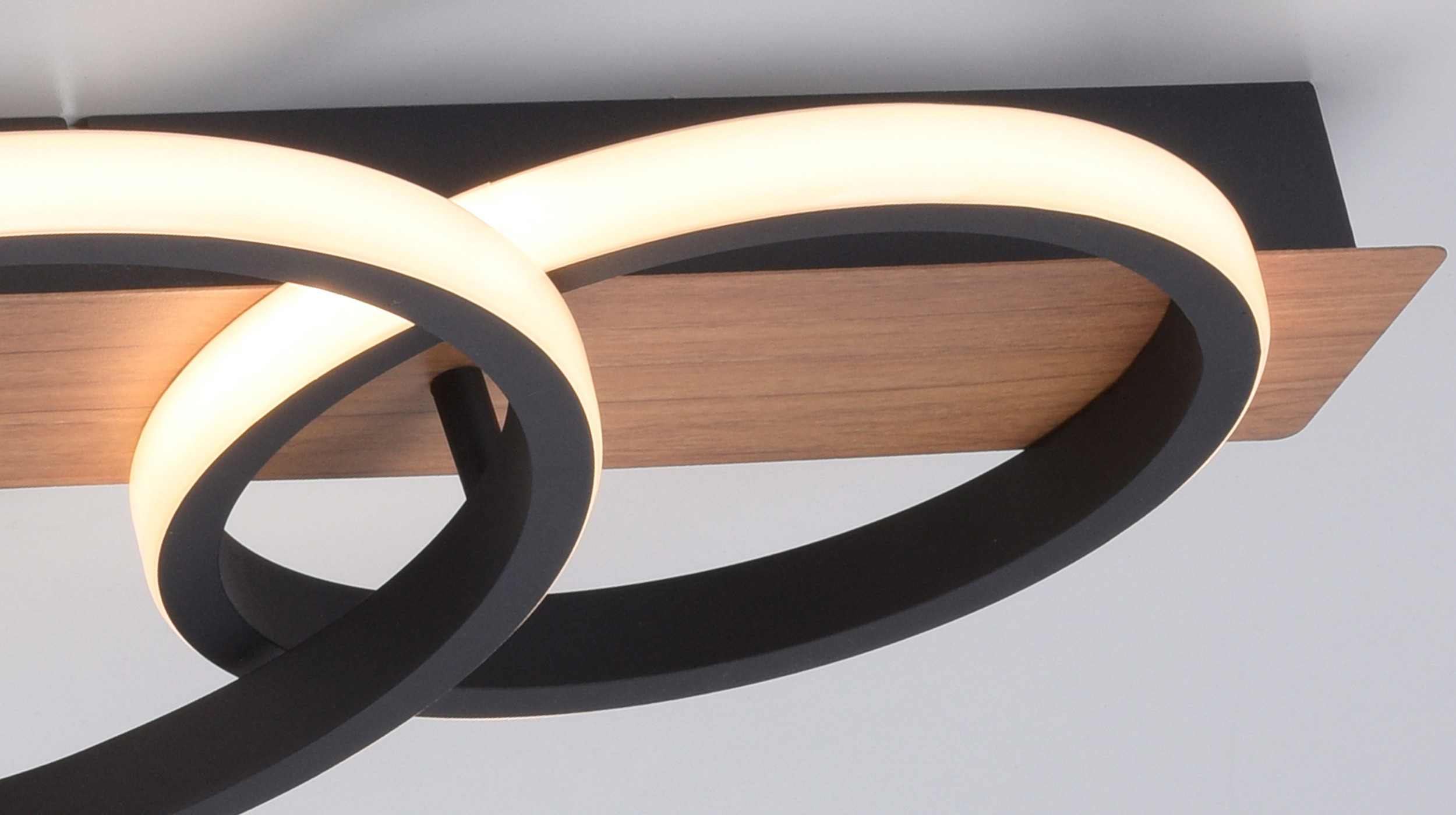 Deckenleuchte LED  schwarz - Holzoptik 30 x 68 cm - TROOPER