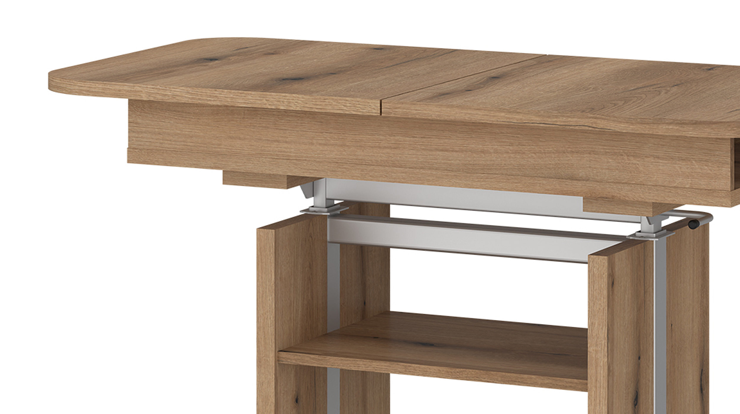 Couchtisch höhenverstellbar Eiche 110 cm - ausziehbar - CORTADO