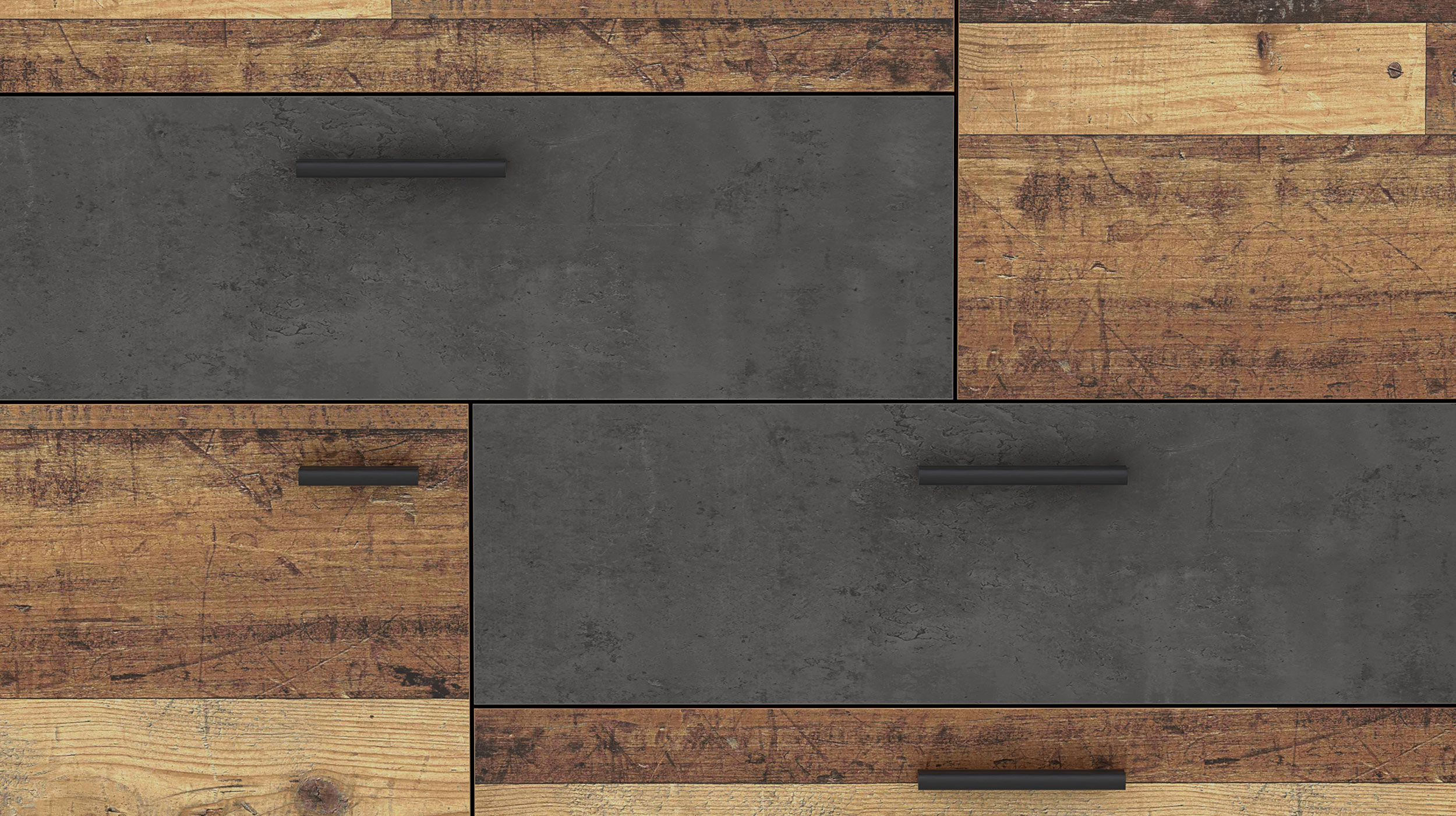 Kommode Old Wood - grau 125 cm - SKIVE