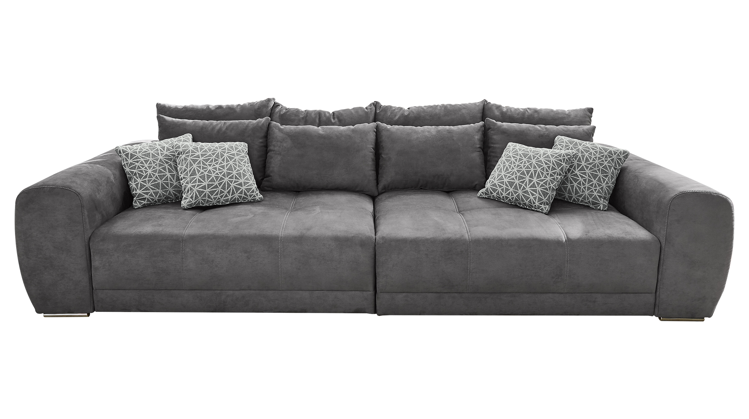 Big Sofa mit Federkern grau 306 x 134 cm - MOLDAU