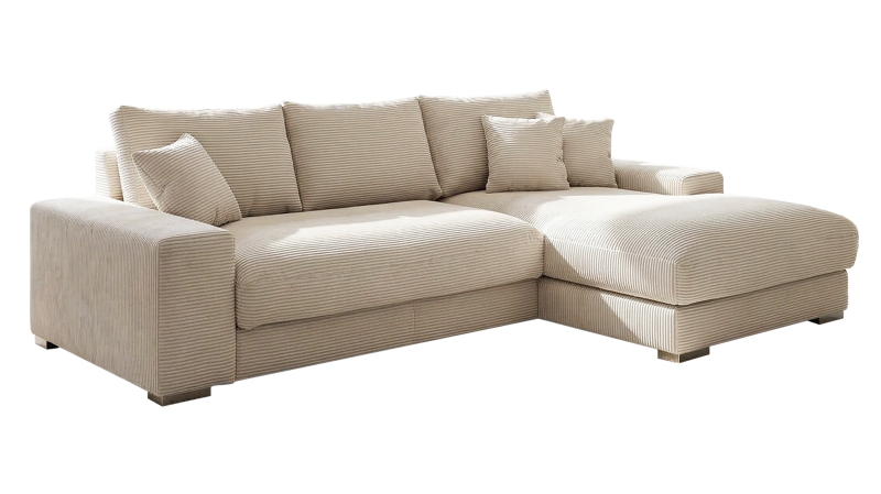 Ecksofa Cord beige 285 x 176 cm - OT rechts - SYDNEY