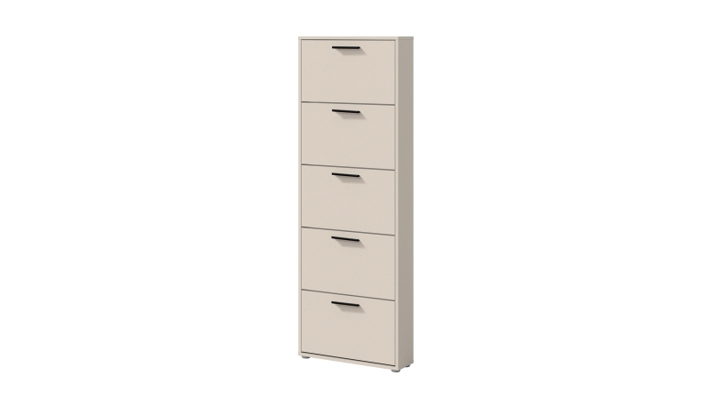 Schuhschrank beige 5-türig 59 x 169 cm - SAMMY