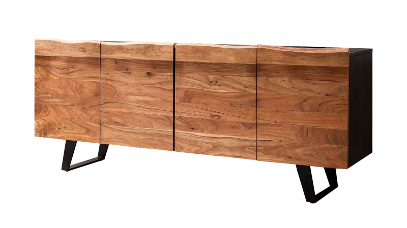 Sideboard Akazie massiv lackiert 180 cm - mit Baumkante - HALVOR