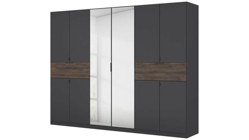 Kleiderschrank Spiegel 271 - grau - Eiche - rauch - TICAO