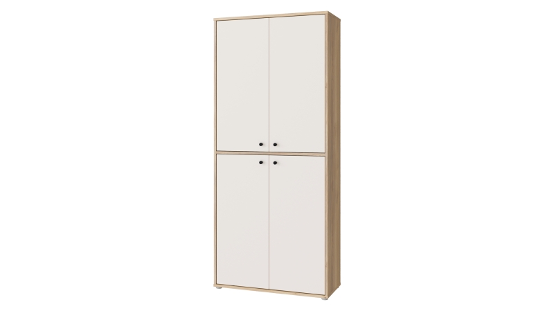 Schuhschrank weiß Artisan Eiche 84 x 191 cm - KENDRAY