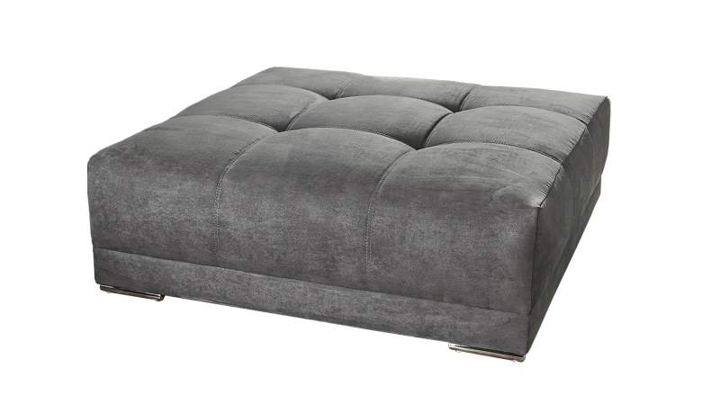 Hocker Sitzhocker 120 x 120 cm Microfaser grau - MOLDAU