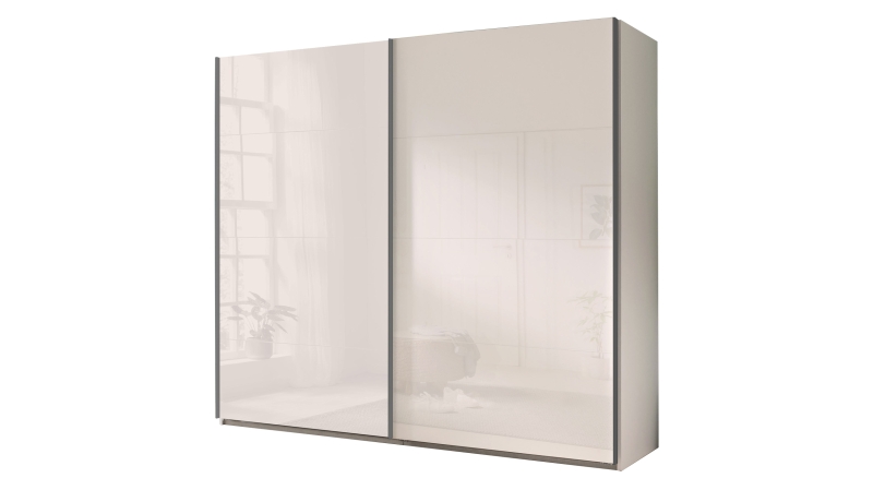 Schwebetürenschrank beige hochglanz - 250 cm - SYSTEMA
