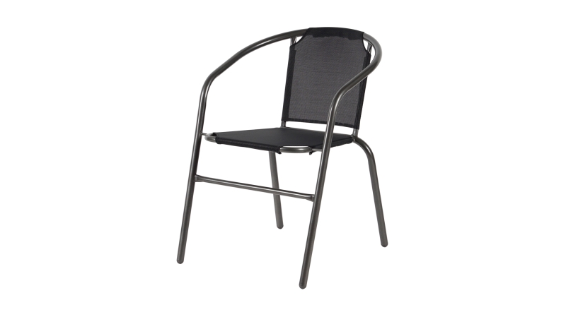 Gartenstuhl anthrazit 54 x 62 cm mit Armlehnen - stapelbar - ELENA