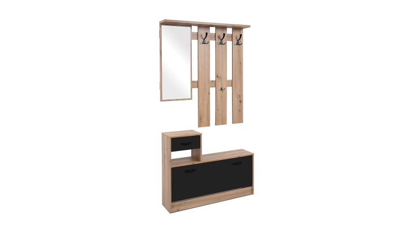Garderoben Set 2-teilig Artisan Eiche 98 x 180 cm - RUDOLF 
