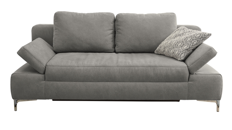 Schlafsofa grau Bettkasten ausziehbar 200 cm Federkern - JANO