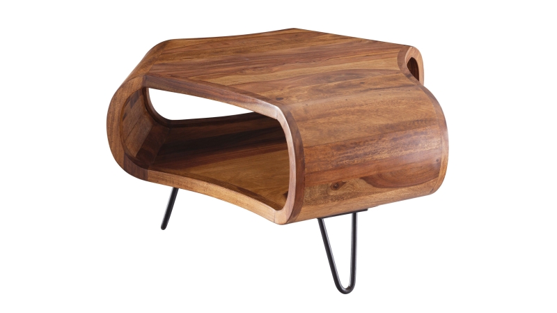 Couchtisch Sheesham massiv gebeizt 55 x 55 cm - RELA 