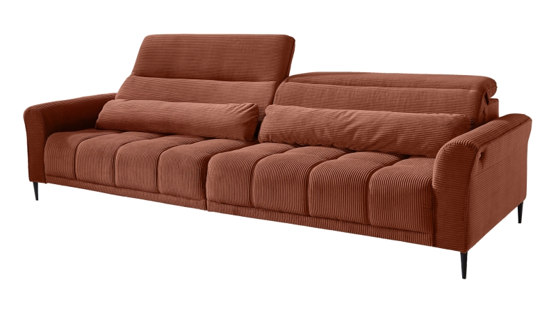 Big Sofa Cord rost ausziehbar - Sitztiefenverstellung - 280 cm - LOGAN 