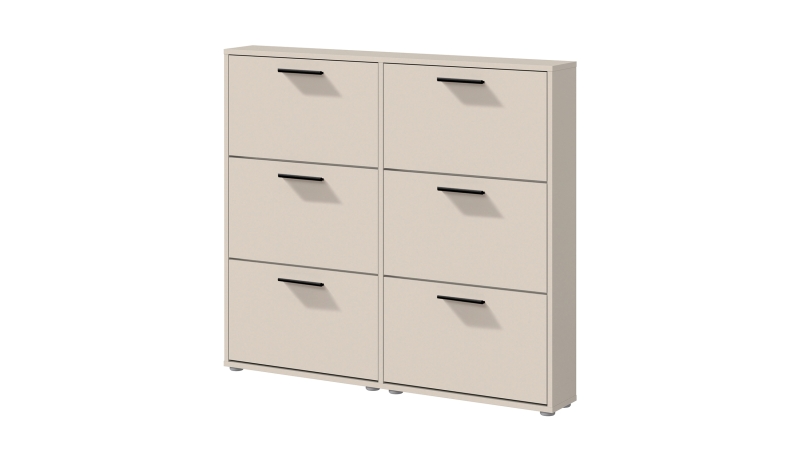 Schuhschrank beige 6-türig 116 x 103 cm - SAMMY 