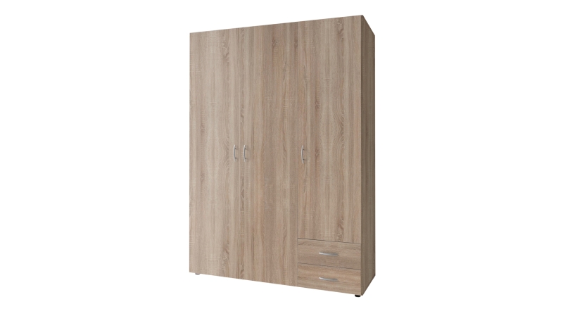 Kleiderschrank Sonoma Eiche - 120 cm - 3-türig - BASE