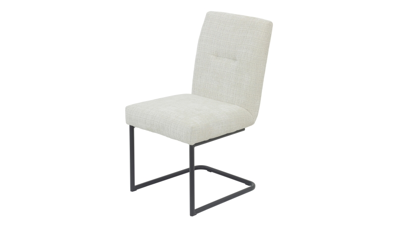 Moderner Schwingstuhl in grau-beige aus Webstoff - CLEO