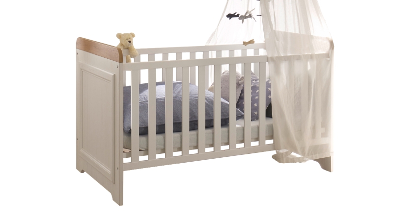 Kinderbett Babybett 70 x 140 cm Anderson Pinie weiß - JASMIN 