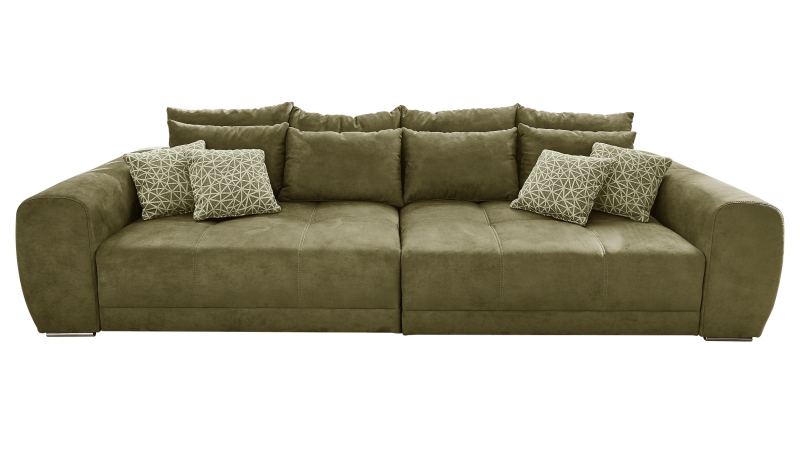 Big Sofa mit Federkern olivegrün 306 x 134 cm - MOLDAU