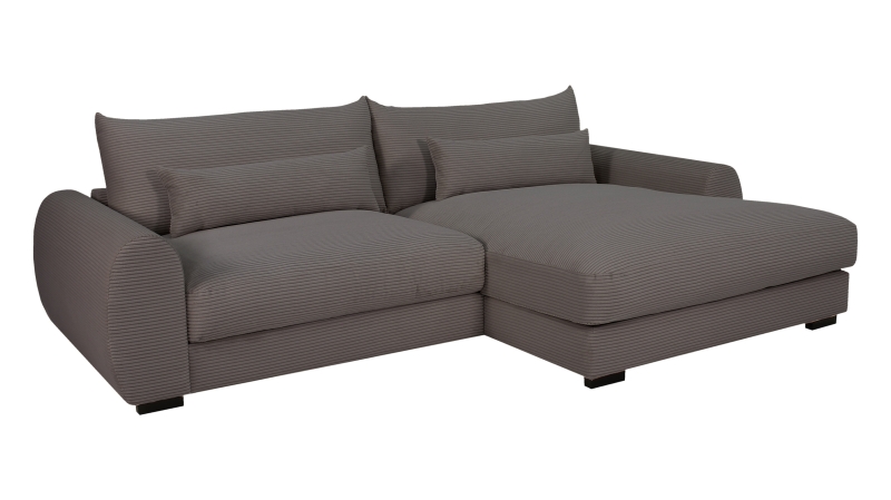 Ecksofa grau Cord 265 x 180 cm OT rechts - MARK